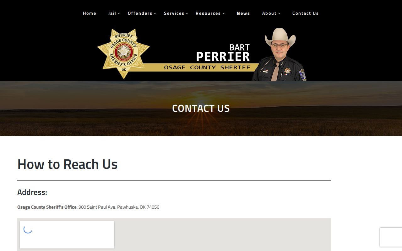 Osage County Sheriff's Office contact channels for records, dispatch, and booking