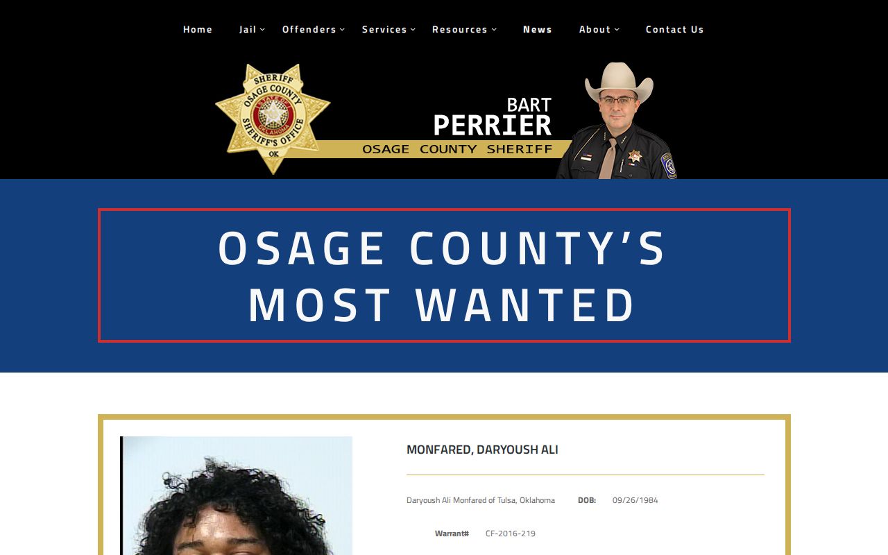 Generic Osage County Most Wanted card layout without person details